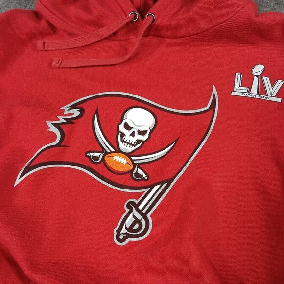 Fanatics Tom Brady 12 Tampa Bay Buccaneers Lrg Super‎ Bowl 54 LIV Hoodie Red Med - Picture 5 of 10